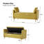 Louvenia 127cm Upholstered Flip Top Bench With Subdivided Storage and Toss Pillows-1919421957