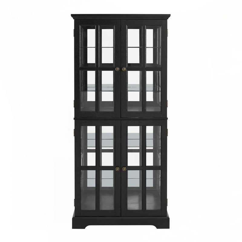 Vitrine antique avec portes réglables en verre