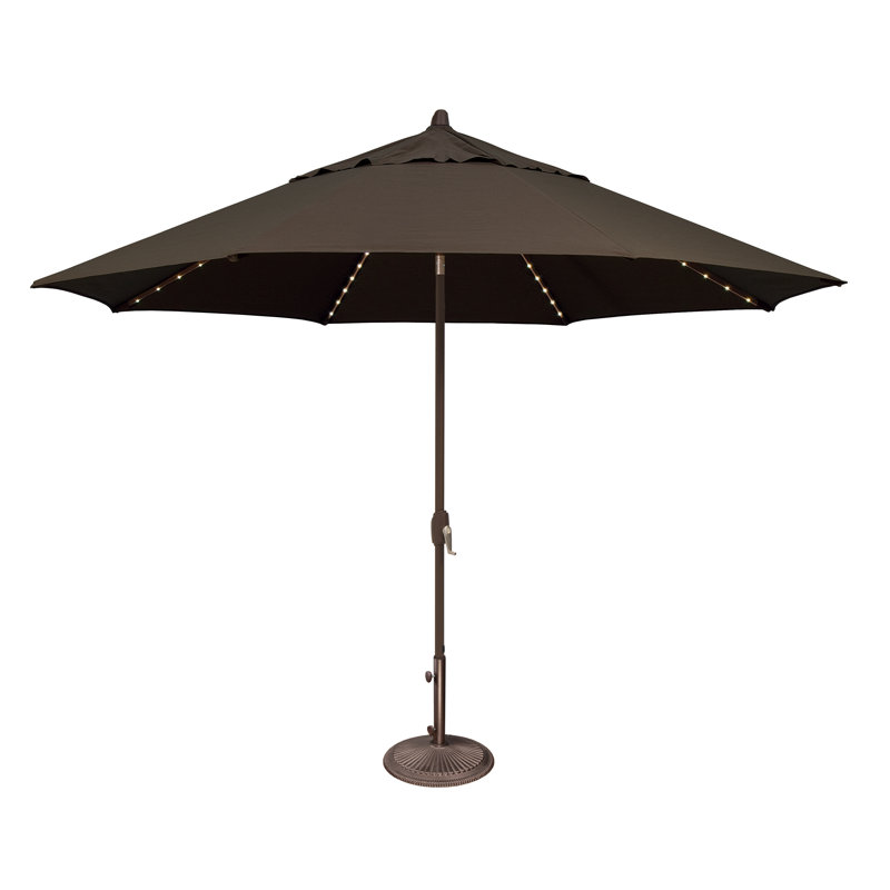 Parasol lumineux 11 'Lariat, Toile Sunbrella® noir, Bronze