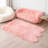 Lush Silky Pink Faux Sheepskin Living Room Rug-162432416