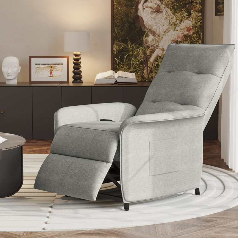Fauteuil inclinable électrique Marytheresa, 100 % polyester gris clair