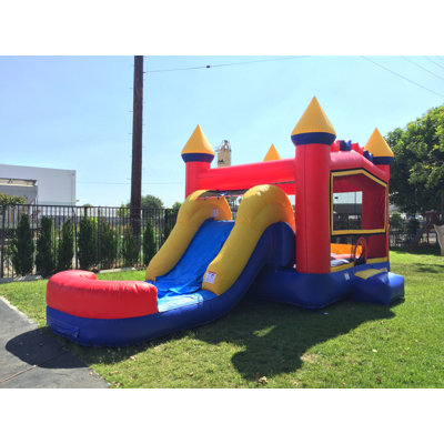 Glissade d'eau pour enfants JumpOrange Rainbow Commercial Grade (avec piscine et souffleur)