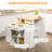 Kitchen Island With Storage Cabinet And 2-Level Rubber Wood Tabletop, Island Table With Adjustable Shelves And Drawers, White