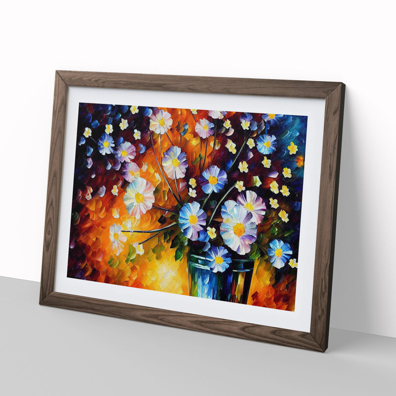 Mixed Flowers - Framed Print, 46cm H x 64cm W, Walnut Framed