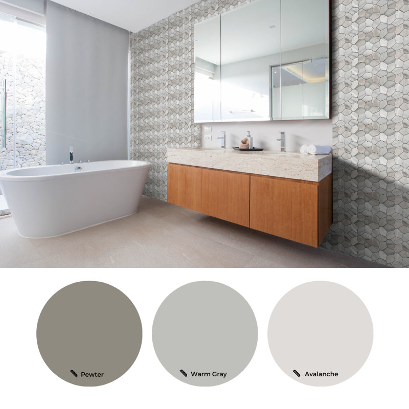 Stately Oasis 14" x 16" Porcelain Novelty Marble Look Wall & Floor Tile, Alaska Gray