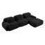 Canapé modulaire en forme de L sans assemblage Conception ergonomique sans danger pour les animaux de compagnie Tissu en velours côtelé extra-large avec accoudoirs courbés 32D éponge à haute résilience pour le salon, noir-1415021126-1415021120
