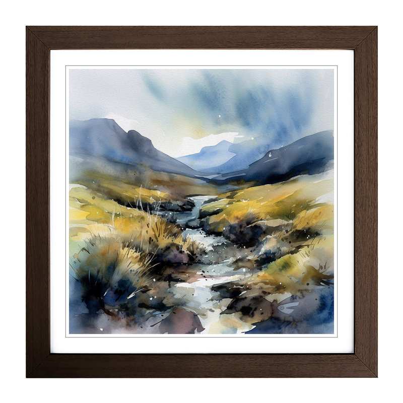 Scotland Watercolour No.1 - Framed Print, Walnut