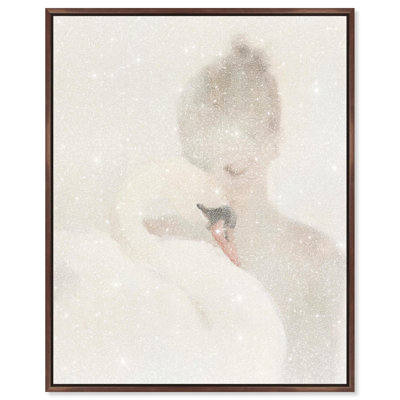 Oliver Gal Love with Goose I Portrait - Diamond Dust Framed Canvas Art