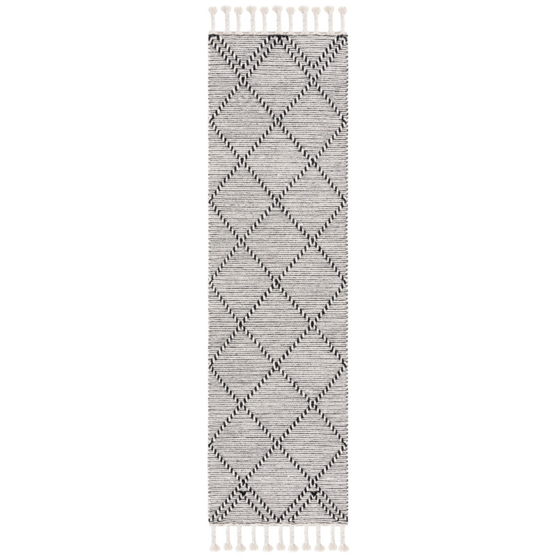 Dessiree Hand Woven Wool And Cotton Geometric Rug, Runner 2'3" x 8'