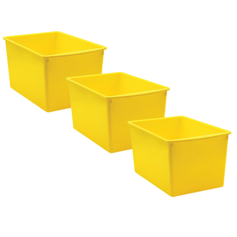 Rebrilliant Plastic Decorative Bin, Yellow