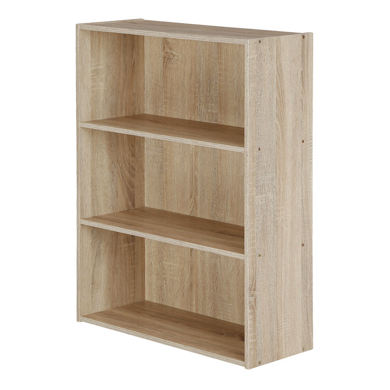 Kylee 3-Tier Open Shelf Bookcase, Beech, (3 Shelves) 80cm H x 60cm W x 24cm D