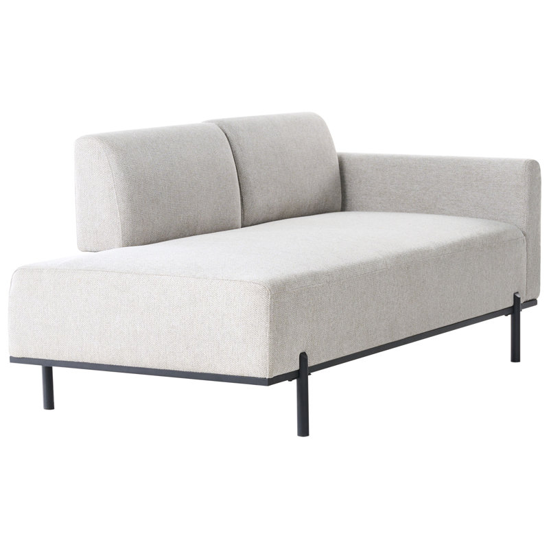Upholstered Chaise Lounge, Grey