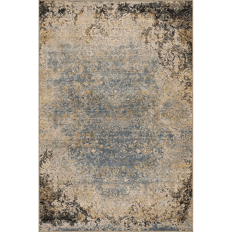Tapis décoratif abstrait à motif abstrait lavable à la machine, Carré 3 pi 3 po