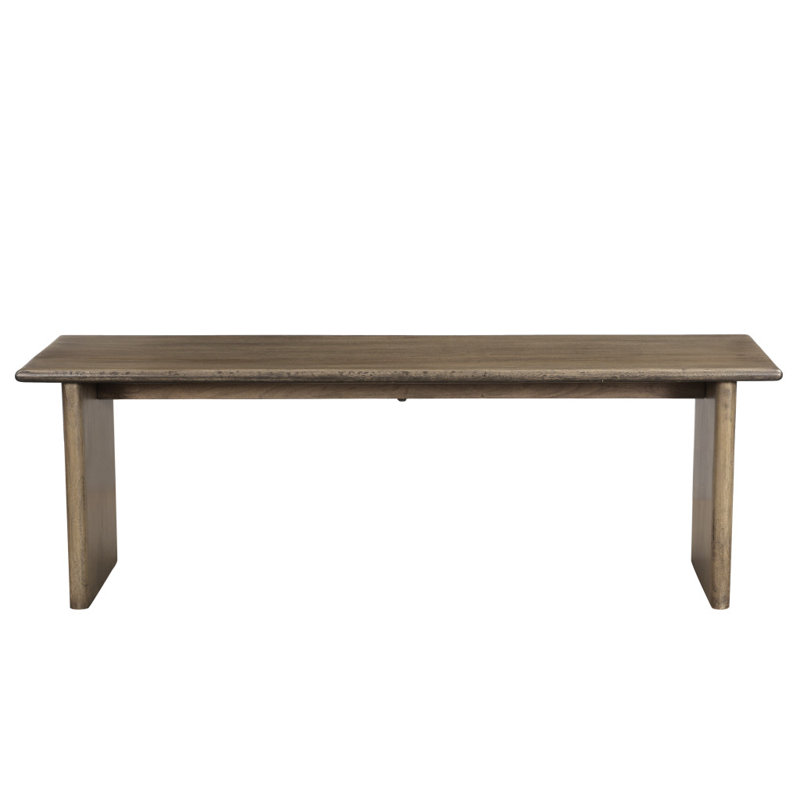 55" Brown Solid Wood Dining Bench