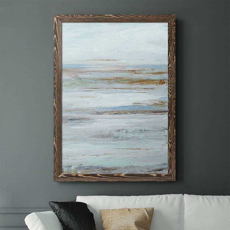 Zofia Mute Misty Marsh II, peinture sur toile encadrée, H 37,5 po x l 27,5 po x P 1 po, Noyer