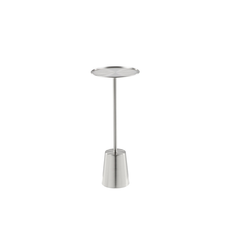 Table de bout avec plateau et plateau en acier Patson, Argent