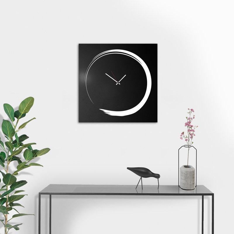 Glenmere Metal Wall Clock, Black/White