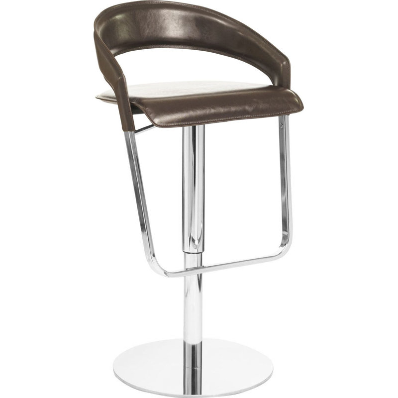 Orem Swivel Upholstered Adjustable Height Counter Stool with Metal Frame, Espresso