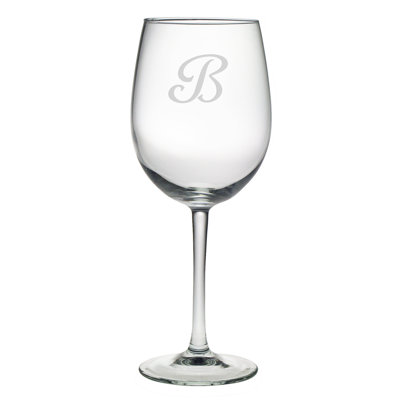 Script Monogram 19 oz. Wine Glass Set