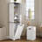 Tall Bathroom Cabinet, 67" Farmhouse Laundry Hamper Cabinet with Shelf Adjustable, 11.7 Gallon Capacity Tilt-Out Laundry Basket Storage Organizer