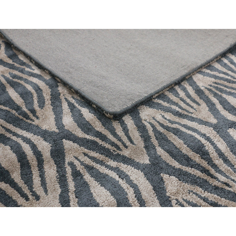 Tapis décoratif bleu marine Touffeté à la main abstract, Tapis de couloir 2 pi 7 po x 12 pi