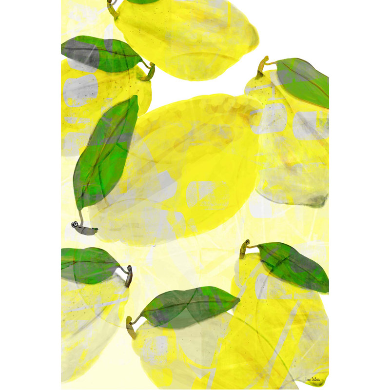 Iced Lemon II Print, Wrapped Canvas, Light Yellow, 40" H x 28" W x 2" D