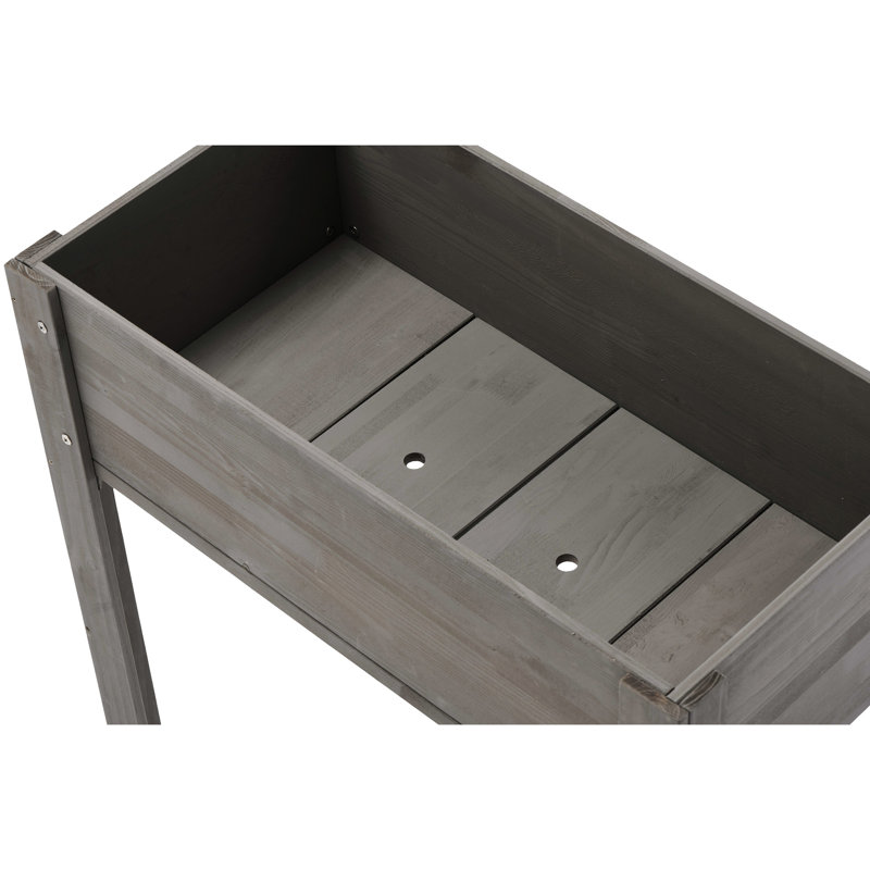 Outdoor Elevated Planter Box 31X31x16 Inch With Legs, Wooden Garden Bed For Plants, Flowers, Fruits, Veggies, Herbs - Simple Assembly Raised Gardening Skid Surface