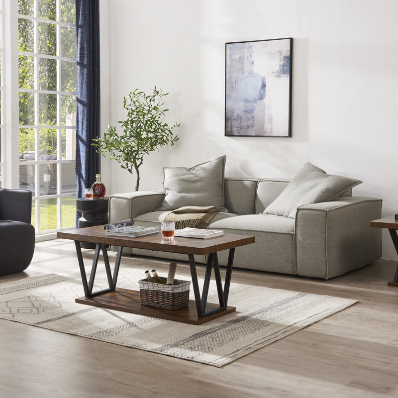 Barcley Single Coffee Table, Rustic Brown
