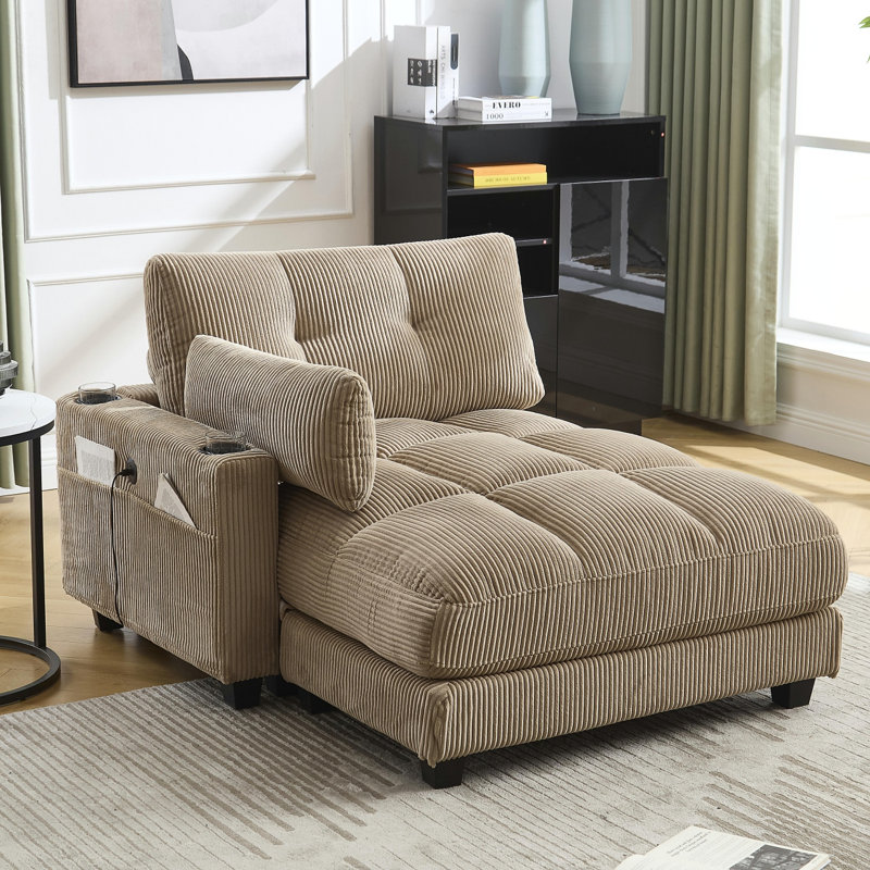 1 Seat Sleeper Sofa, Khaki