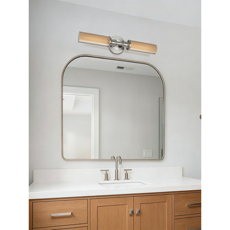 Appliques murales modernes, ensemble de 2, luminaires de salle de bain en nickel brossé pour miroir, chambre à coucher, salon et couloir
