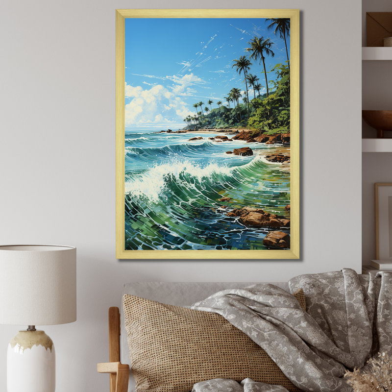 Beniah Palm Trees Palms V, reproduction d'art sur toile, H 32 po x l 24 po x P 1 po, Encadrement doré