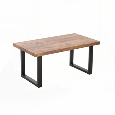 Walnut With Metal Legs Coffee Table