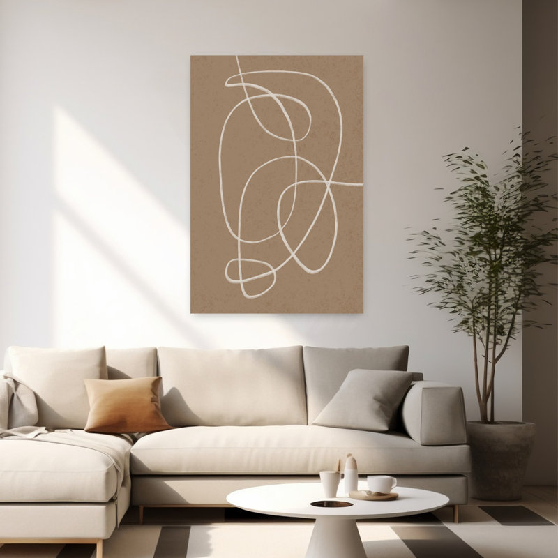 Minimalist Line Composition 04, art mural contemporain abstrait, H 60 po x l 40 po