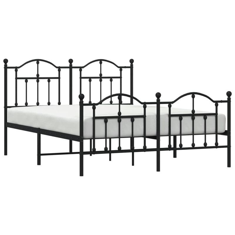 Braidyn Metal Bed Frame with Headboard & Slats, No Mattress, Easy Assembly, Black, Queen