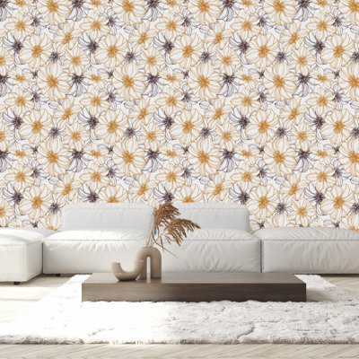 Floral Contours Wallpaper