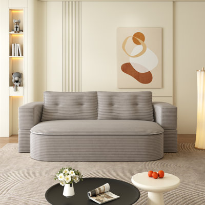 Boneless Corduroy Foldable Convertible Floor Sofa Bed