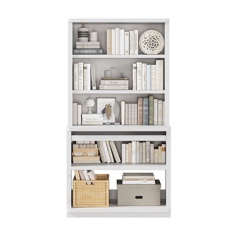 Bibliothèque standard H 5 po x l 37 po Brusnice, Blanc
