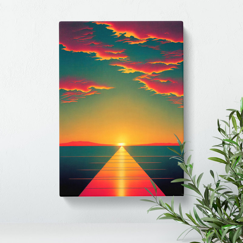 Flashy Sunset View - Wrapped Canvas, 76cm H x 50cm W