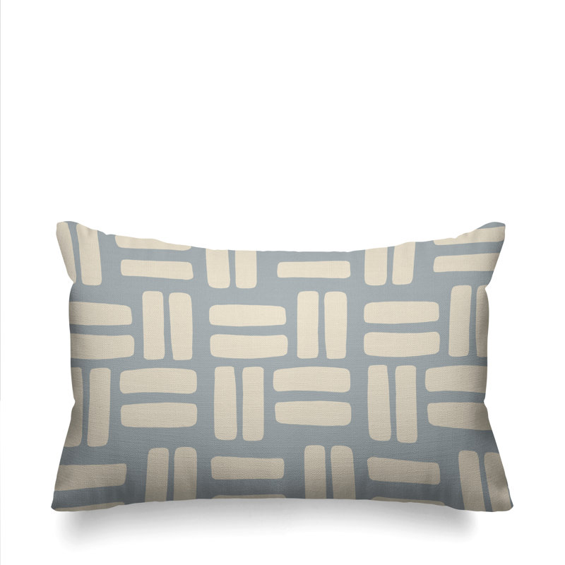 Abstract Outdoor Reversible Throw Pillow, Gray