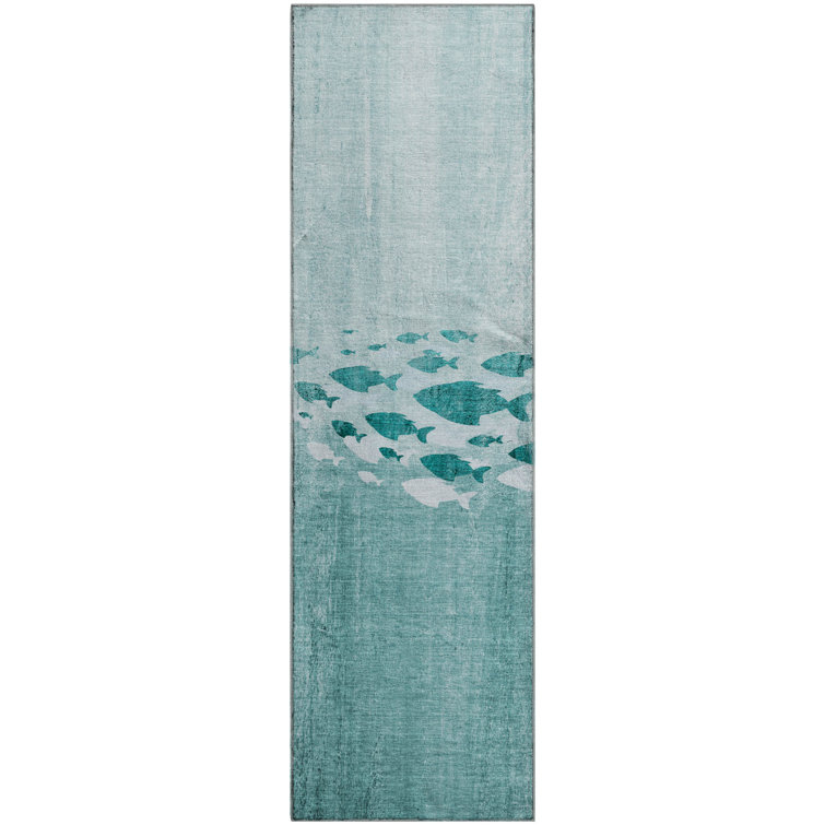 Premium Machine Washable Cerrito Teal Rug