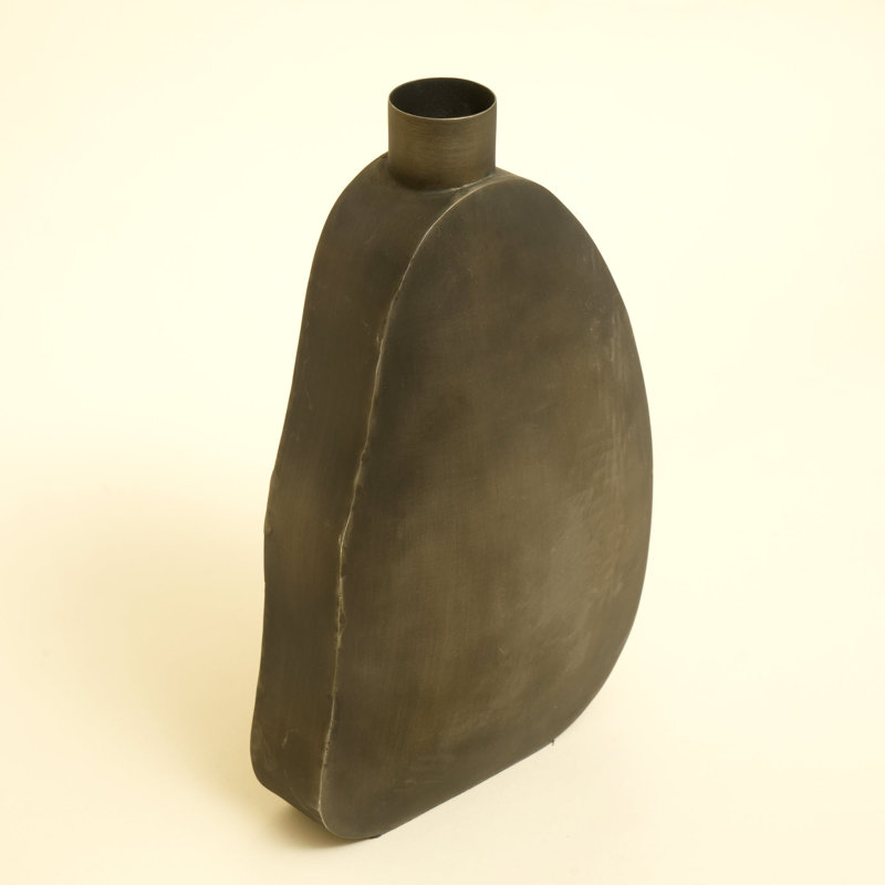 Steel Floor Vase, Black, overall height- 23"