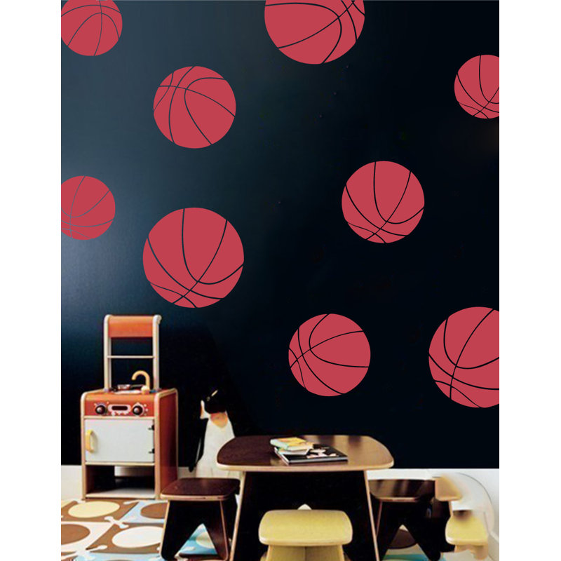 Décalcomanie murale baskets, H 30 po x l 30 po x P 0,01 po, Rouge Dahlia