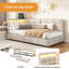 Upholstered Daybed with 2 Storage Drawers-1632970422-1632970423