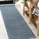 Fincham High-Low Minimalist Scandi Striped Navy/ivory Indoor/Outdoor Rug