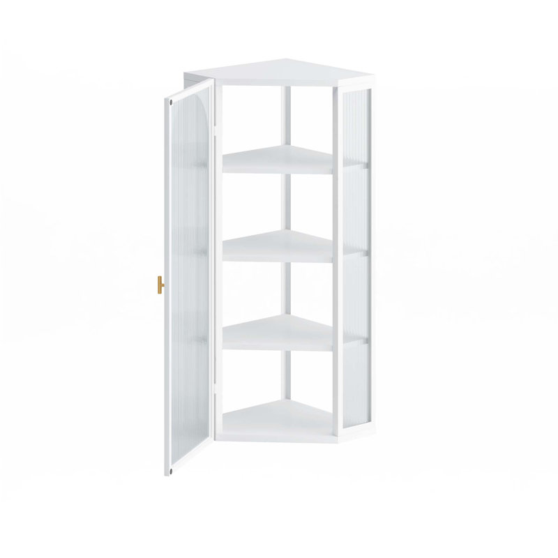 Armoire de coin murale à porte en verre