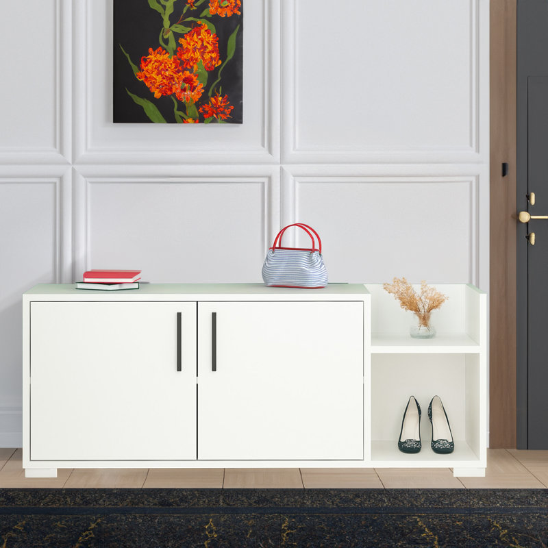 10 Pair Shoe Storage Cabinet, White