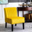Chaises d'appoint Mid-Century modernes, revêtement en velours jaune avec pieds en bois massif, revêtement 2 pièces, attrait intérieur-766842499