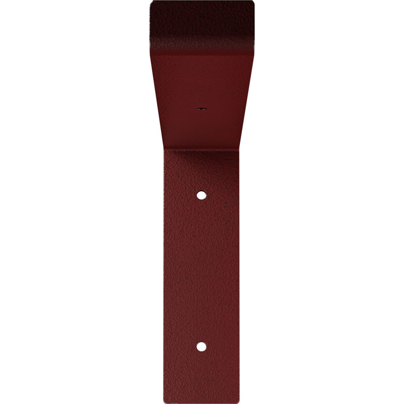 Support de tablette en acier, Rouge vif martelé, H 7 po x l 2 po x P 12 po