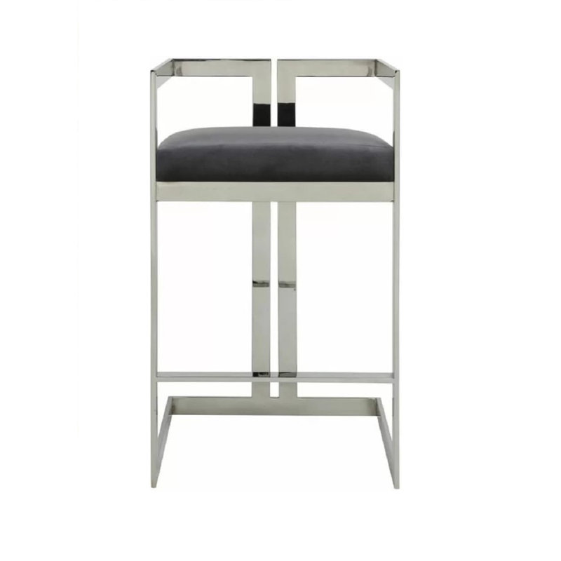 Tabouret de comptoir en cuir Gezina, Noir, noir, noir, noir