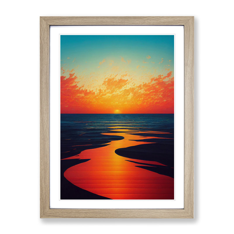 Sunset - Painting, 34cm H x 25cm W x 2cm D, No Matte, Paper
